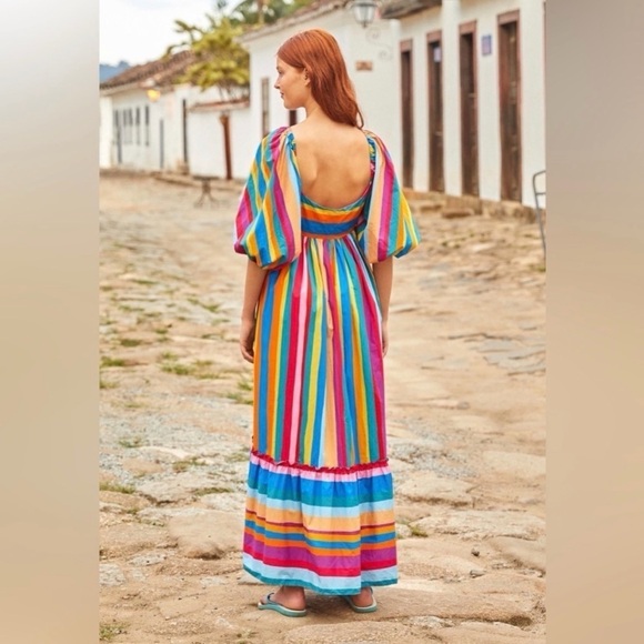 Colorful Striped Maxi Dress - Picture 3 of 5